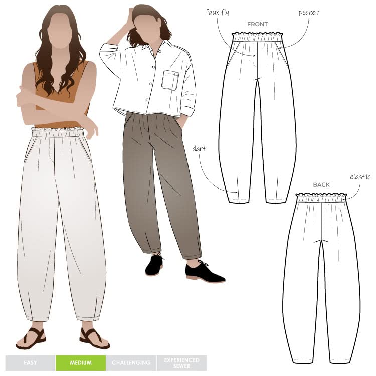 Amazon.com: Style Arc Sewing Pattern - Barry Woven Pant (Sizes 10